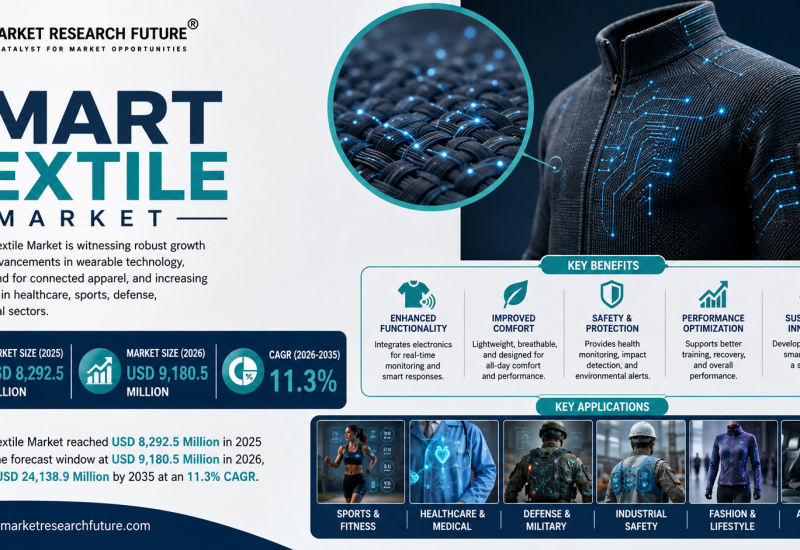 Smart Textile Market to Grow from USD 9,180.5 Million in 2026 to USD 24,138.9 Million by 2035 at 11.3% CAGR